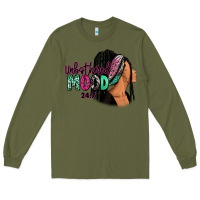 Army Green Unbothered mood 24:7 Long Sleeve Tee - RanaPortraitStore