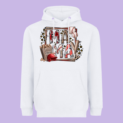 Mama Baseball Heavyweight Hoodie Designed By Racoondesign