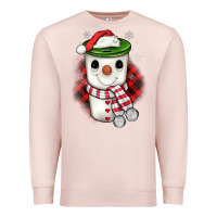 Pale Pink Christmas snowman coffee Premium Sweatshirt - JahusDesignShop