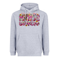 Heather Grey mama is valentine Heavyweight Hoodie - RacoonDesign