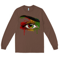 Chestnut Watercolor Juneteenth eyes Long Sleeve Tee - RanaPortraitStore