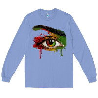 Colony Blue Watercolor Juneteenth eyes Long Sleeve Tee - RanaPortraitStore