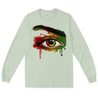 Matcha Watercolor Juneteenth eyes Long Sleeve Tee - RanaPortraitStore
