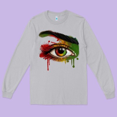 Long Sleeve Tee Watercolor Juneteenth eyes