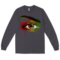 Smoke Watercolor Juneteenth eyes Long Sleeve Tee - RanaPortraitStore
