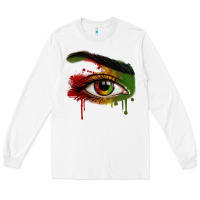 White Watercolor Juneteenth eyes Long Sleeve Tee - RanaPortraitStore