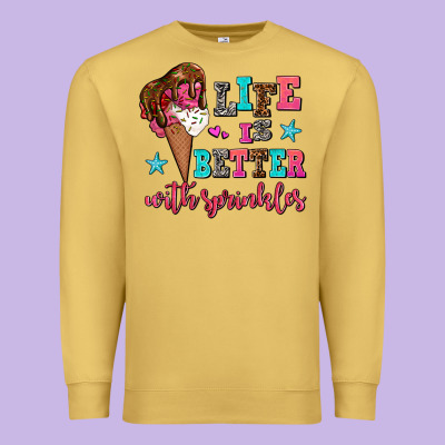 Life Is Better With Sprinkles Premium Sweatshirt Designed By Adodesignshop