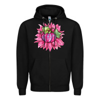 Black sunflower pumpkin breast cancer Zipper Hoodie - Zillion Design Studio