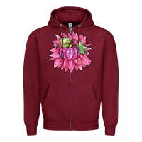 Burgundy sunflower pumpkin breast cancer Zipper Hoodie - Zillion Design Studio