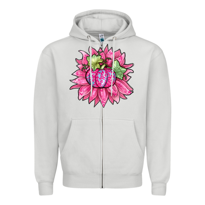 Sunflower Pumpkin Breast Cancer Zipper Hoodie by Zillion Design Studio | Teevron