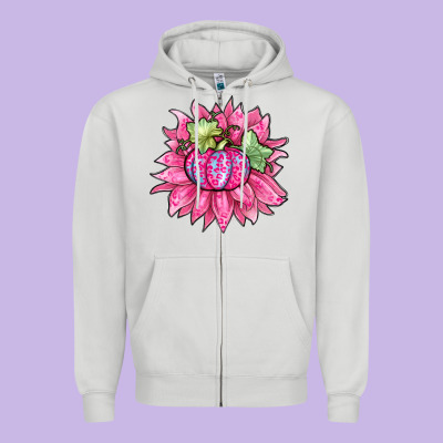 Sunflower Pumpkin Breast Cancer Zipper Hoodie Designed By Zillion Design Studio