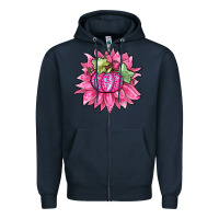 Navy sunflower pumpkin breast cancer Zipper Hoodie - Zillion Design Studio