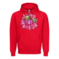 Red sunflower pumpkin breast cancer Zipper Hoodie - Zillion Design Studio
