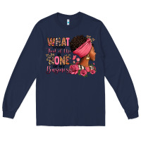 Navy What other think of me is none of my business afro Long Sleeve Tee - RanaPortraitStore