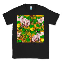 Black St patricks  day pig with candy and pot of gold  seamless pattern Classic Tee - FaDigitalArtStudio
