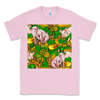 Bubblegum Pink St patricks  day pig with candy and pot of gold  seamless pattern Classic Tee - FaDigitalArtStudio