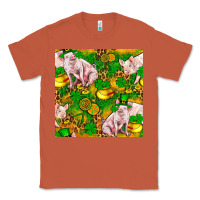Copper St patricks  day pig with candy and pot of gold  seamless pattern Classic Tee - FaDigitalArtStudio