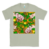 Matcha St patricks  day pig with candy and pot of gold  seamless pattern Classic Tee - FaDigitalArtStudio