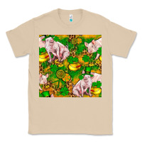 Mushroom St patricks  day pig with candy and pot of gold  seamless pattern Classic Tee - FaDigitalArtStudio