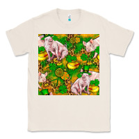 Natural St patricks  day pig with candy and pot of gold  seamless pattern Classic Tee - FaDigitalArtStudio