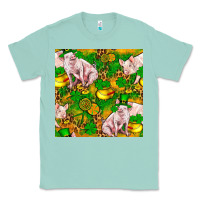 Seafoam St patricks  day pig with candy and pot of gold  seamless pattern Classic Tee - FaDigitalArtStudio