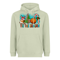 Matcha Tis The Season Christmas With Basketball And Candy Cane Heavyweight Hoodie - FaDigitalArtStudio