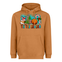Tis The Season Christmas With Basketball And Candy Cane Heavyweight Hoodie | Teevron
