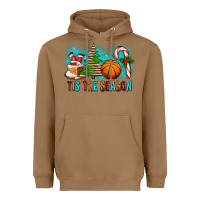 Toasted Coconut Tis The Season Christmas With Basketball And Candy Cane Heavyweight Hoodie - FaDigitalArtStudio