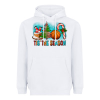 White Tis The Season Christmas With Basketball And Candy Cane Heavyweight Hoodie - FaDigitalArtStudio