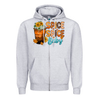 Heather Grey spice spice baby Zipper Hoodie - Zillion Design Studio