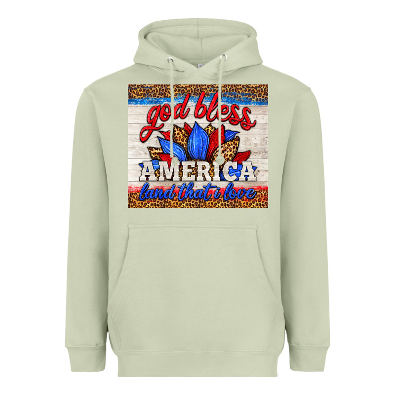 God Bless America Land That I Love Heavyweight Hoodie by HRA Design Shop | Teevron