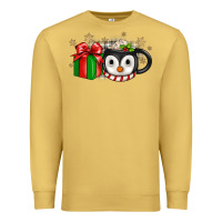 Antique Gold Christmas penguin coffee Premium Sweatshirt - JahusDesignShop