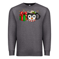 Charcoal Heather Christmas penguin coffee Premium Sweatshirt - JahusDesignShop