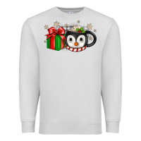 Dove Grey Christmas penguin coffee Premium Sweatshirt - JahusDesignShop