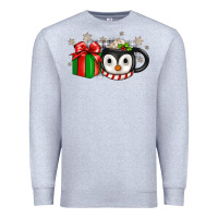 Heather Grey Christmas penguin coffee Premium Sweatshirt - JahusDesignShop