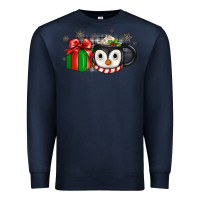 Navy Christmas penguin coffee Premium Sweatshirt - JahusDesignShop