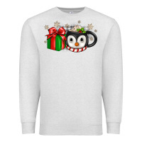 Oatmeal Heather Christmas penguin coffee Premium Sweatshirt - JahusDesignShop