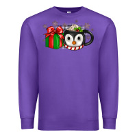 Purple Christmas penguin coffee Premium Sweatshirt - JahusDesignShop