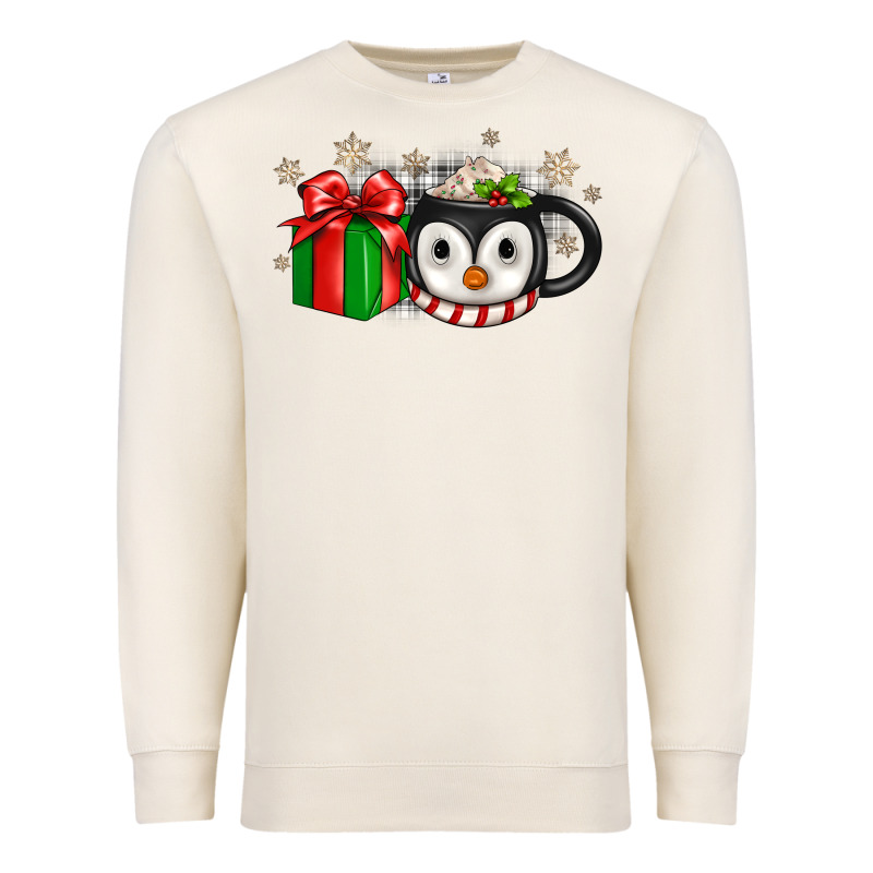 Christmas Penguin Coffee Premium Sweatshirt by JahusDesignShop | Teevron