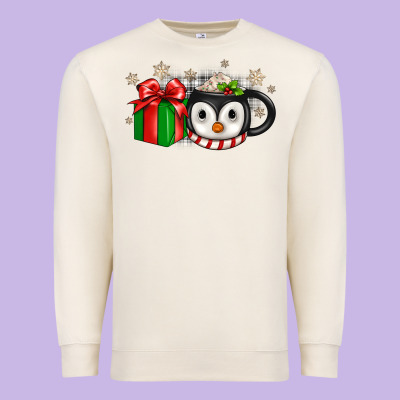 Christmas Penguin Coffee Premium Sweatshirt Designed By Jahusdesignshop