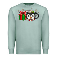 Seafoam Christmas penguin coffee Premium Sweatshirt - JahusDesignShop