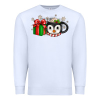 White Christmas penguin coffee Premium Sweatshirt - JahusDesignShop