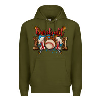 Army Green baseball mom Premium Hoodie - AdoDesignShop