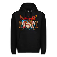 Black baseball mom Premium Hoodie - AdoDesignShop