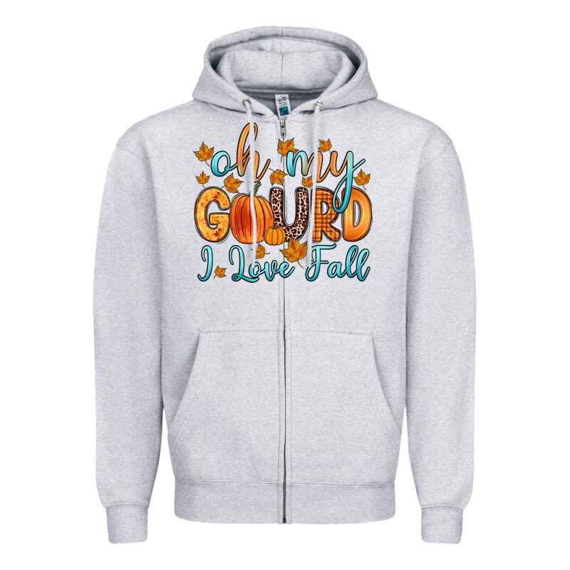 Oh My Gourd I Love Fall Zipper Hoodie by Zillion Design Studio | Teevron