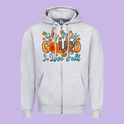 Oh My Gourd I Love Fall Zipper Hoodie Designed By Zillion Design Studio