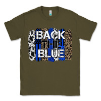 Army Green back the blue brushstroke Classic Tee - Zillion Design Studio