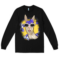 Black Llama With Sunglasses Long Sleeve Tee - RanaPortraitStore