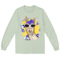 Matcha Llama With Sunglasses Long Sleeve Tee - RanaPortraitStore