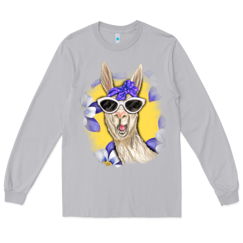 Llama With Sunglasses Long Sleeve Tee by RanaPortraitStore | Teevron